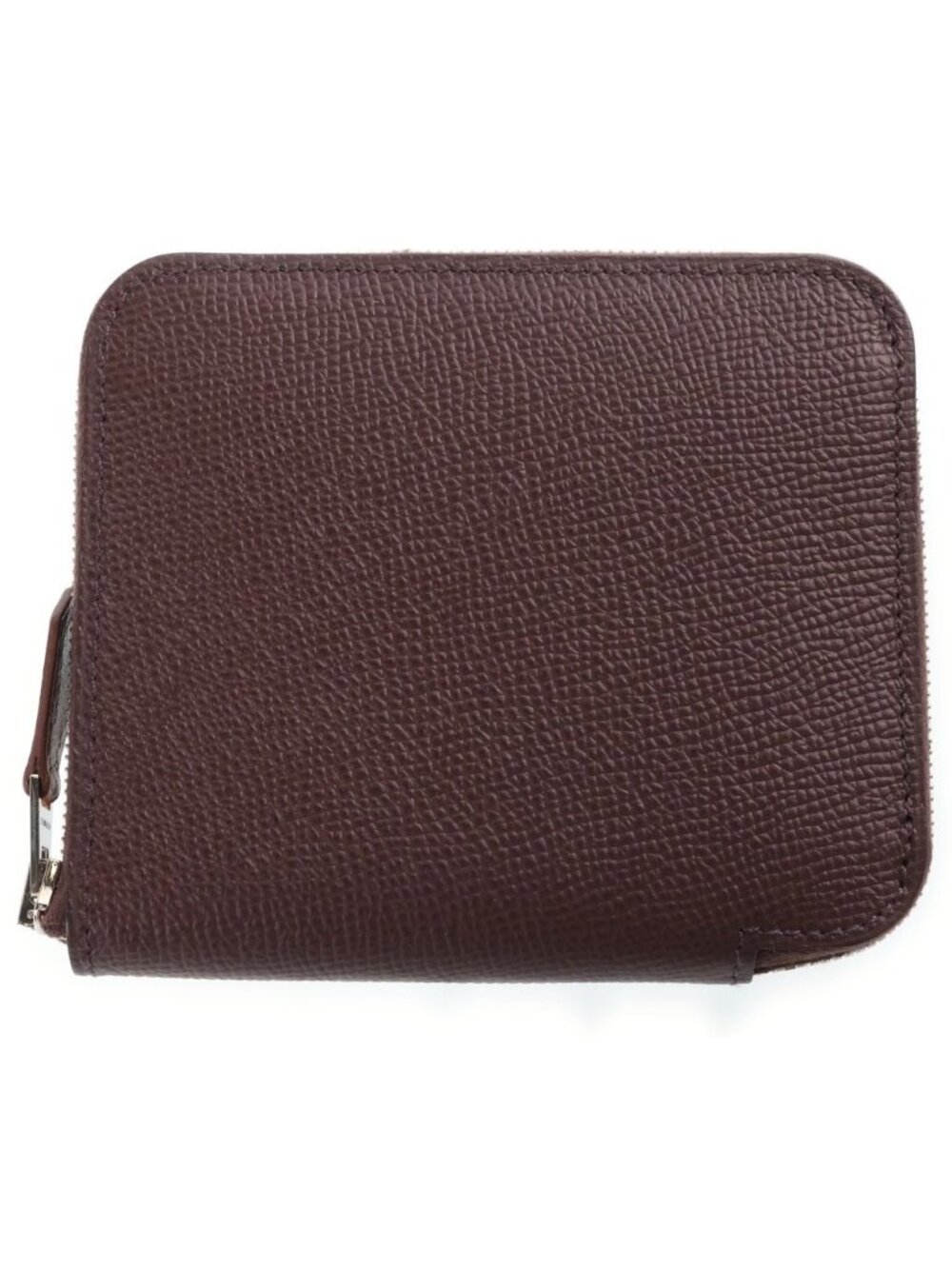 Hermes Veau Epsom Azap Compact Silk'in Wallet Mocha